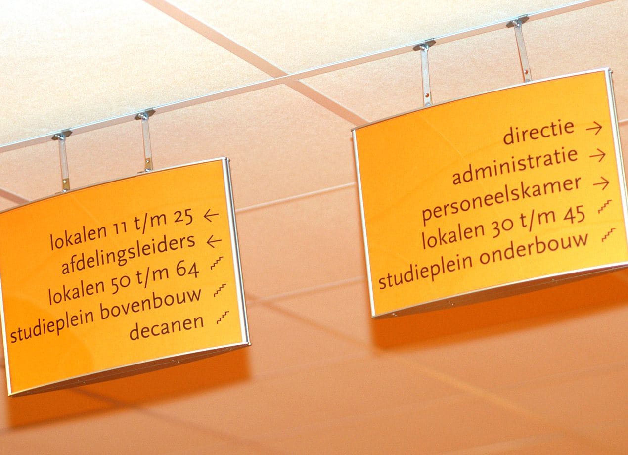 VerheesPlus reclame bewegwijzering binnen